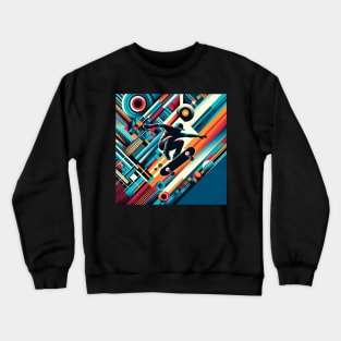 Skate Rhythm: Abstract Velocity Crewneck Sweatshirt